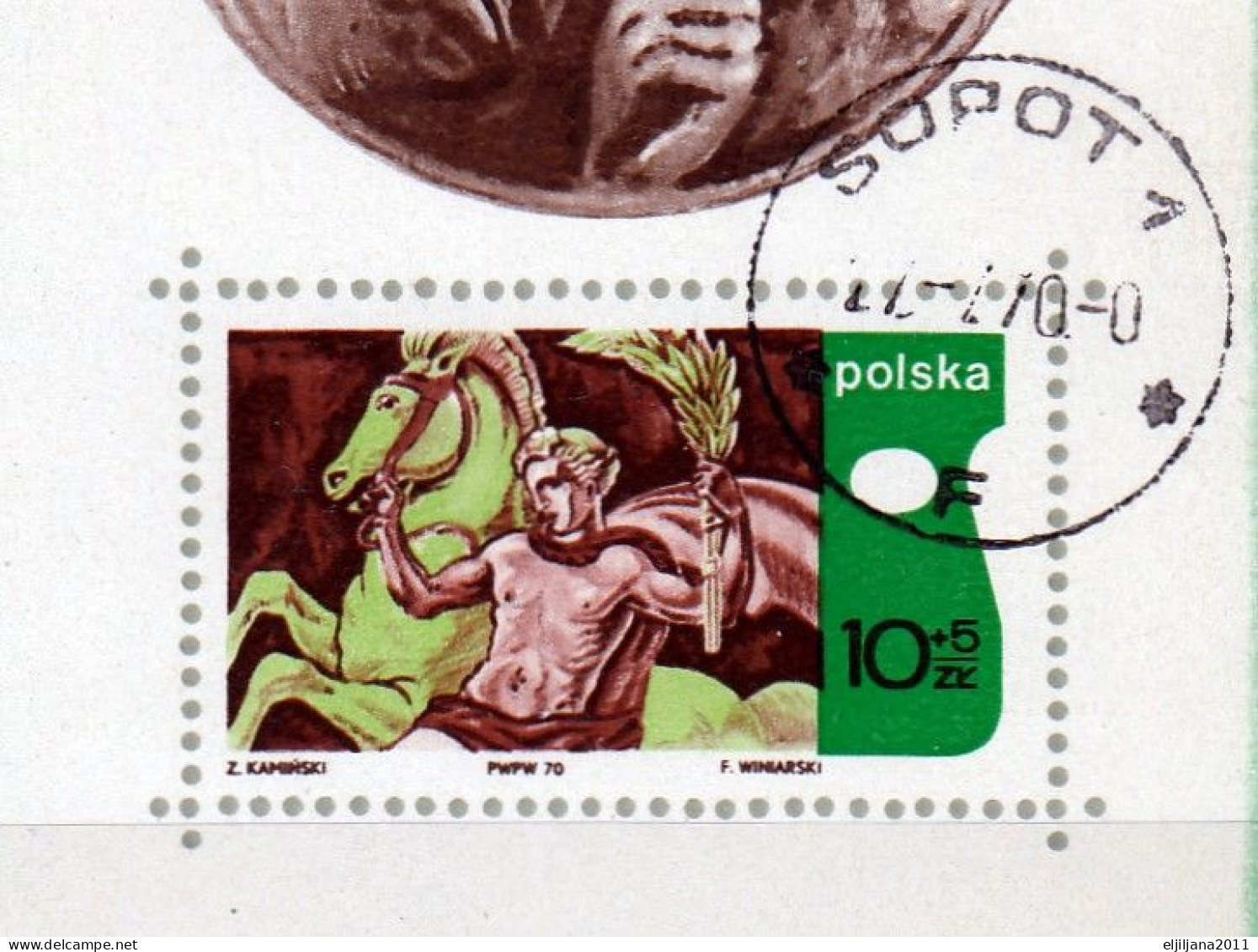 ⁕ Poland / Polska 1970 ⁕ Olympic Academy Mi.2013 Block 41 ⁕ 1v Used - Usados