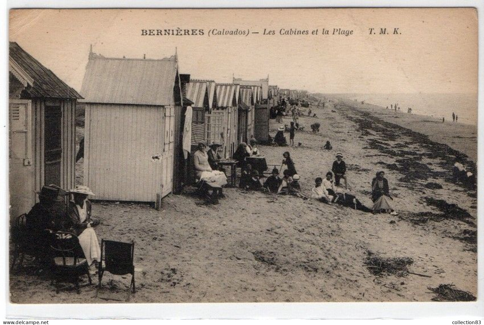 CPA BERNIERES Sur MER Les Cabines Et La Plage - Autres & Non Classés