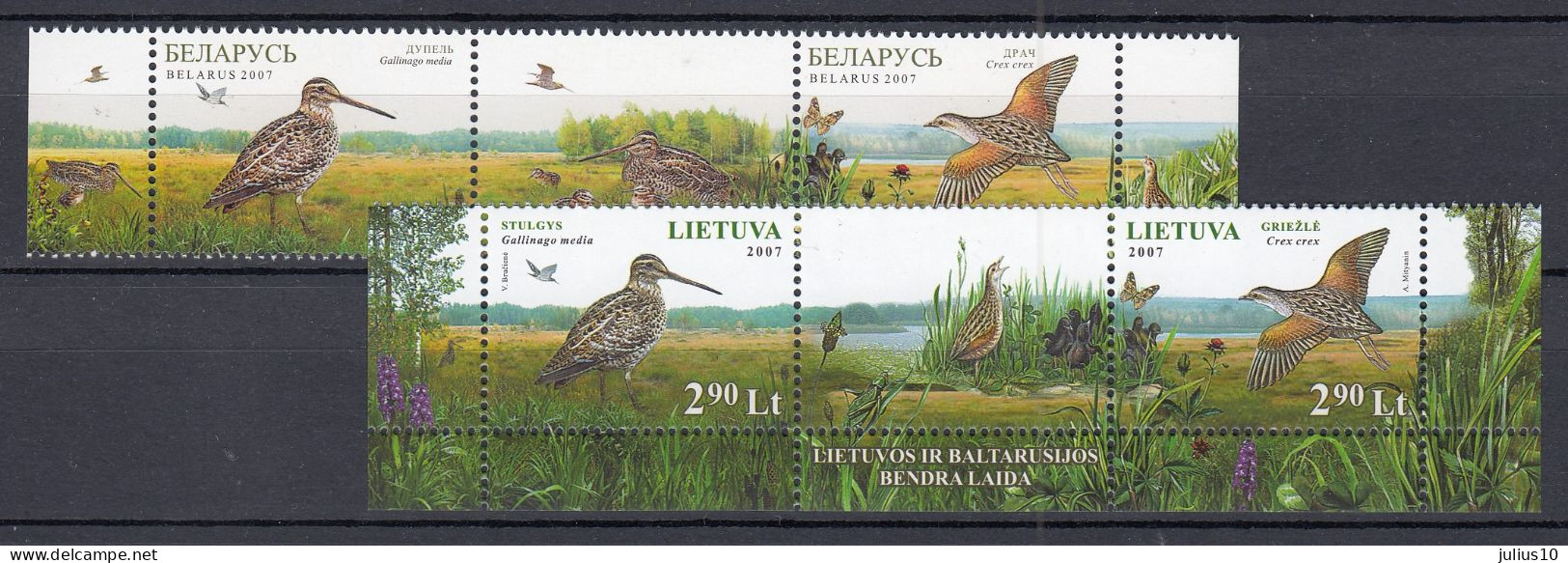 LITHUANIA BELARUS 2007 Birds Joint Issue MNH(**)#Lt948 - Autres & Non Classés
