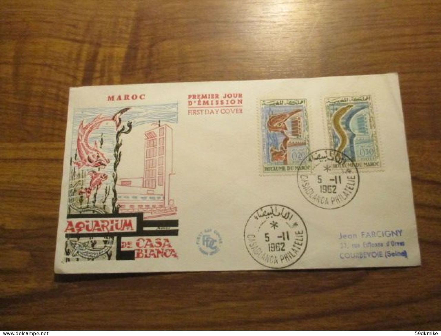 FDC - 1er Jour - Maroc - 1962 - Aquarium De Casablanca - Marocco (1956-...)