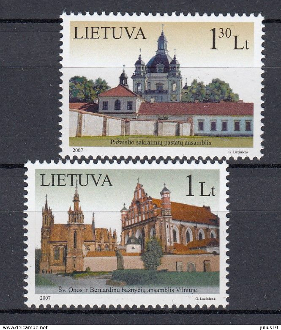 LITHUANIA 2007 Churches Architecture MNH(**) Mi 935-936 #Lt951 - Litauen