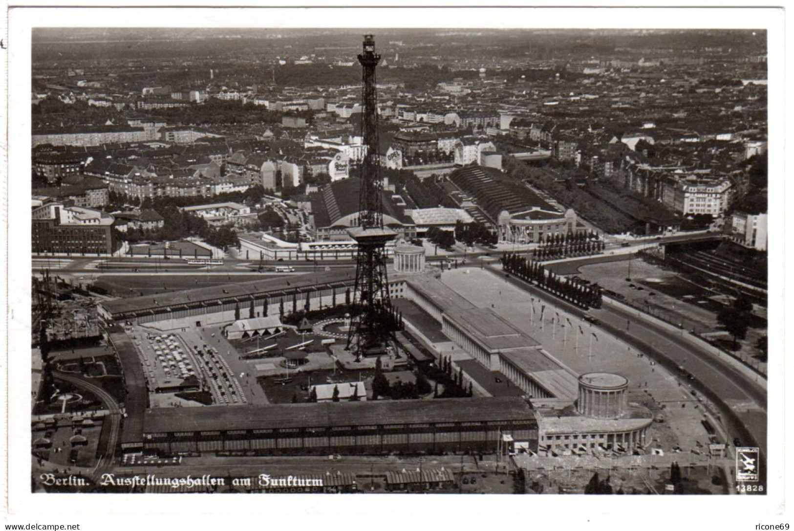 Berlin, Ausstellungshallen Am Funkturm, 1937 Gebr. Luftbild Sw-AK - Andere & Zonder Classificatie