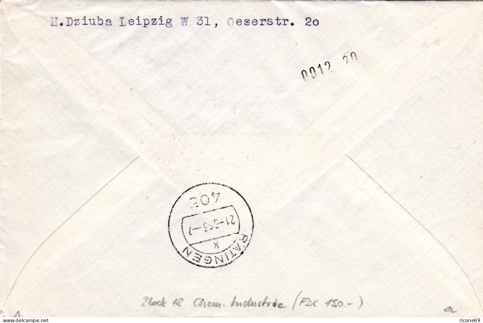 DDR 1963, Block 18, Chemische Industrie Auf Ersttags Reko Brief V. Berlin W8 - Cartas & Documentos