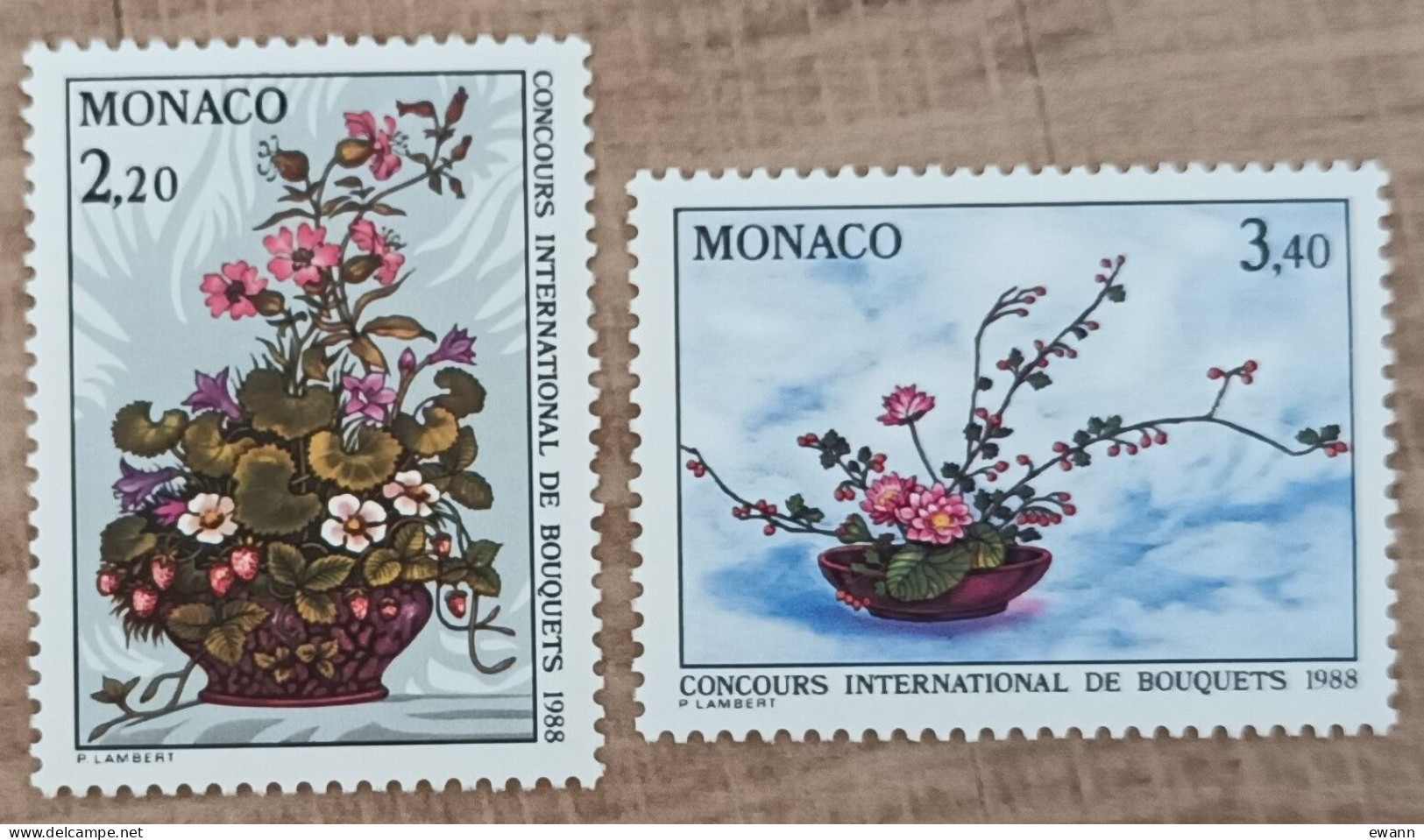 Monaco - YT N°1597, 1598 - Concours International De Bouquets - 1987 - Neuf - Neufs