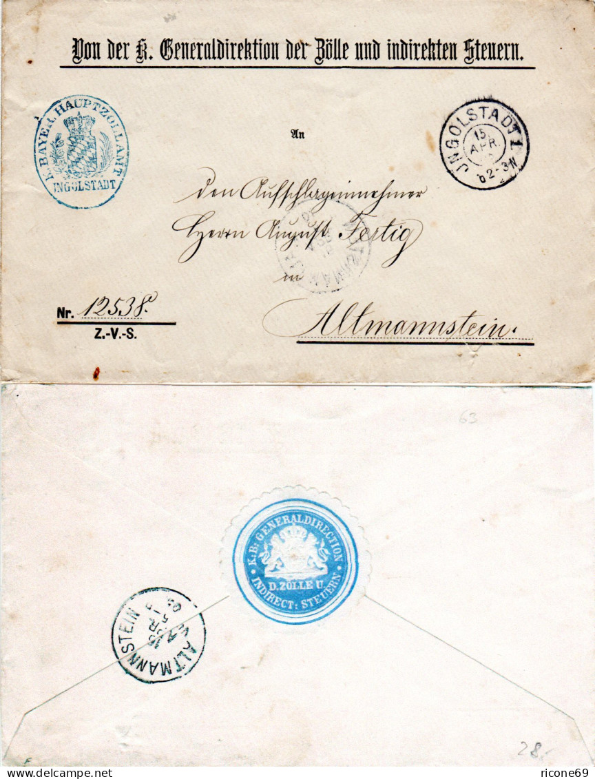 Bayern 1905, K2 Ingolstadt Auf Portofreiem Brief M. Rücks. Verschluss-Etikett - Altri & Non Classificati