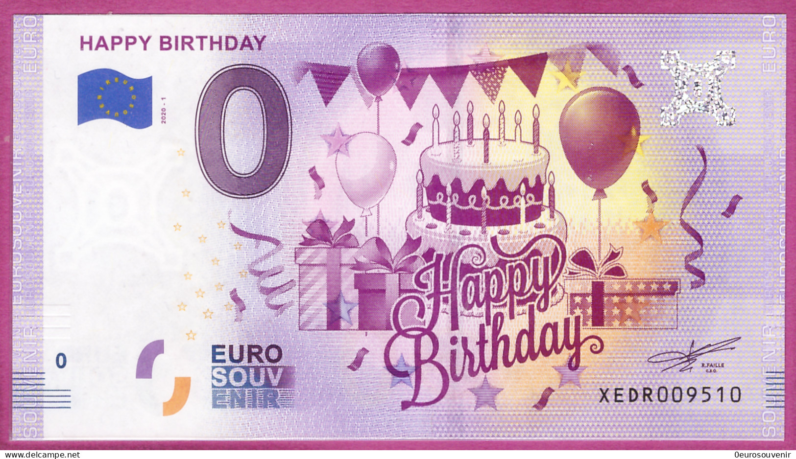 0-Euro XEDR 2020-1 /1 HAPPY BIRTHDAY R3.2 - Private Proofs / Unofficial