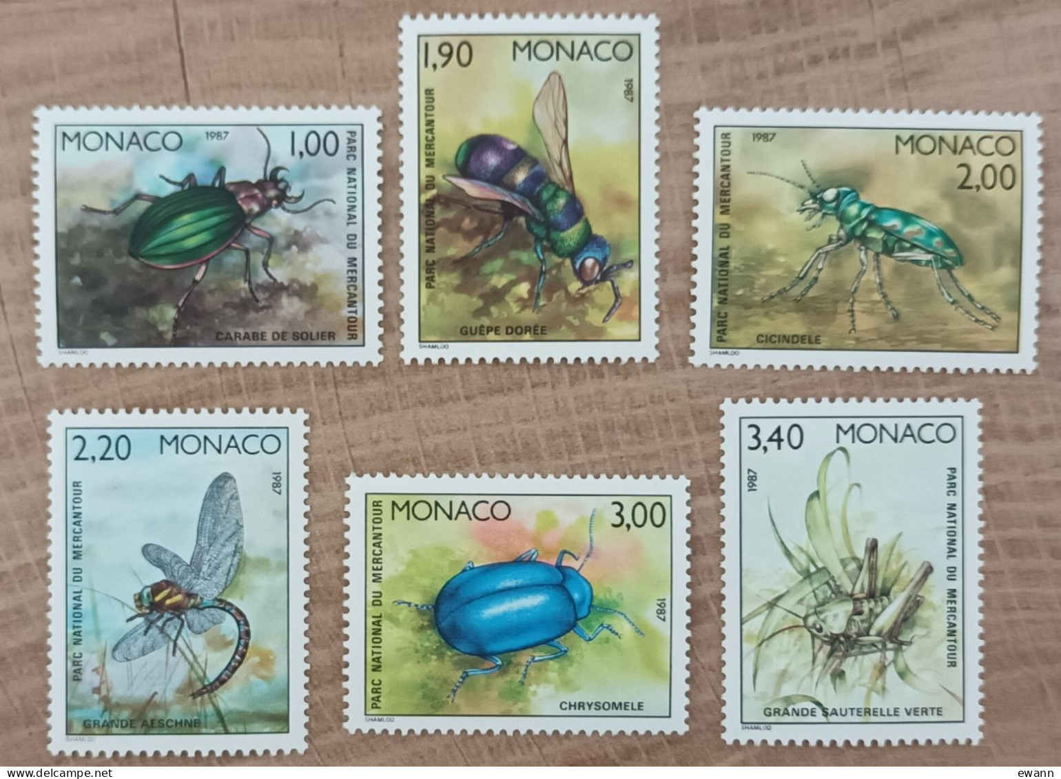 Monaco - YT N°1567 à 1572 - Faune / Insectes Du Parc National Du Mercantour - 1987 - Neuf - Unused Stamps