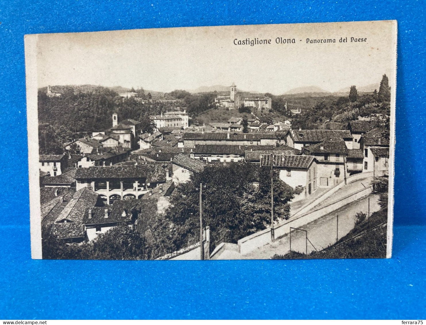 CARTOLINA VARESE CASTIGLIONE OLONA PANORAMA DEL PAESE NON VIAGGIATA. - Varese