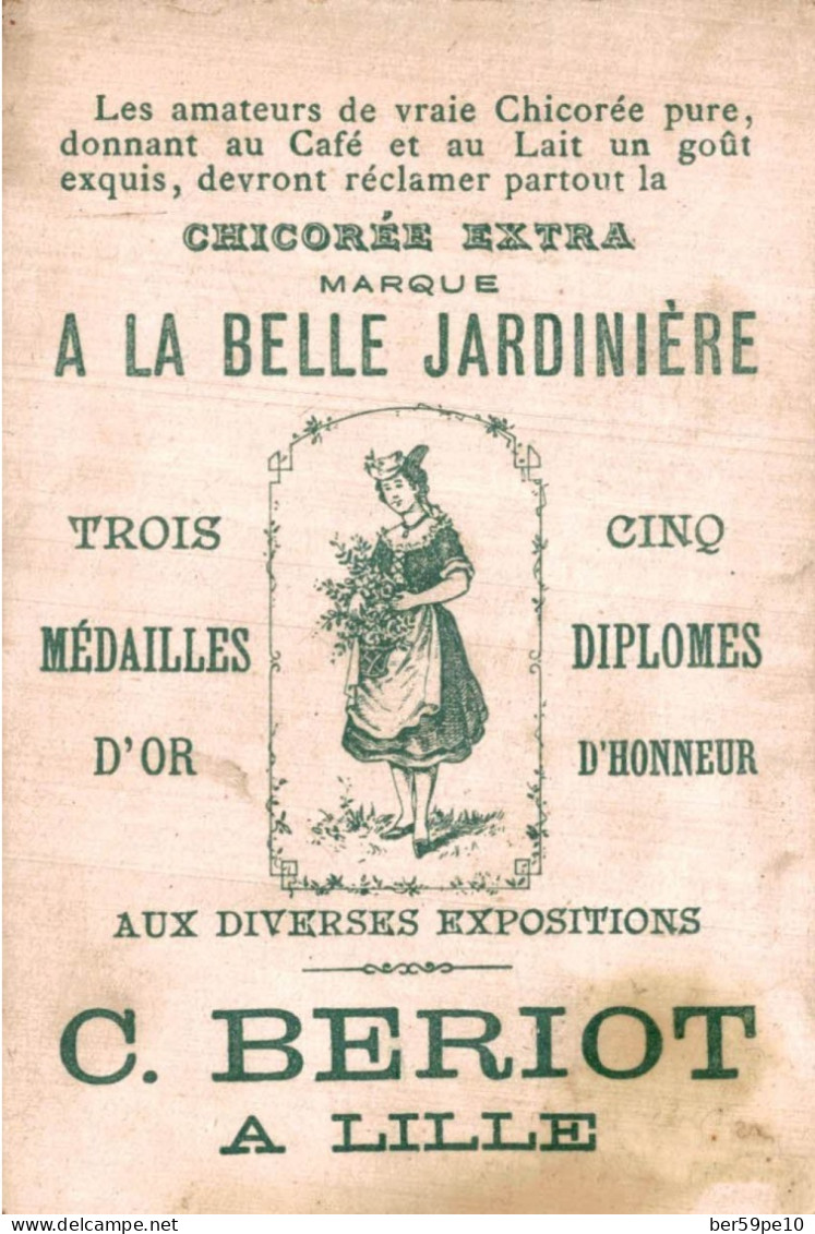 CHROMO CHICOREE EXTRA A LA BELLE JARDINIERE BERIOT A LILLE ON NE PREND JAMAIS LE ROI PAS MEME AUX ECHECS (LOUIS VI) - Thé & Café