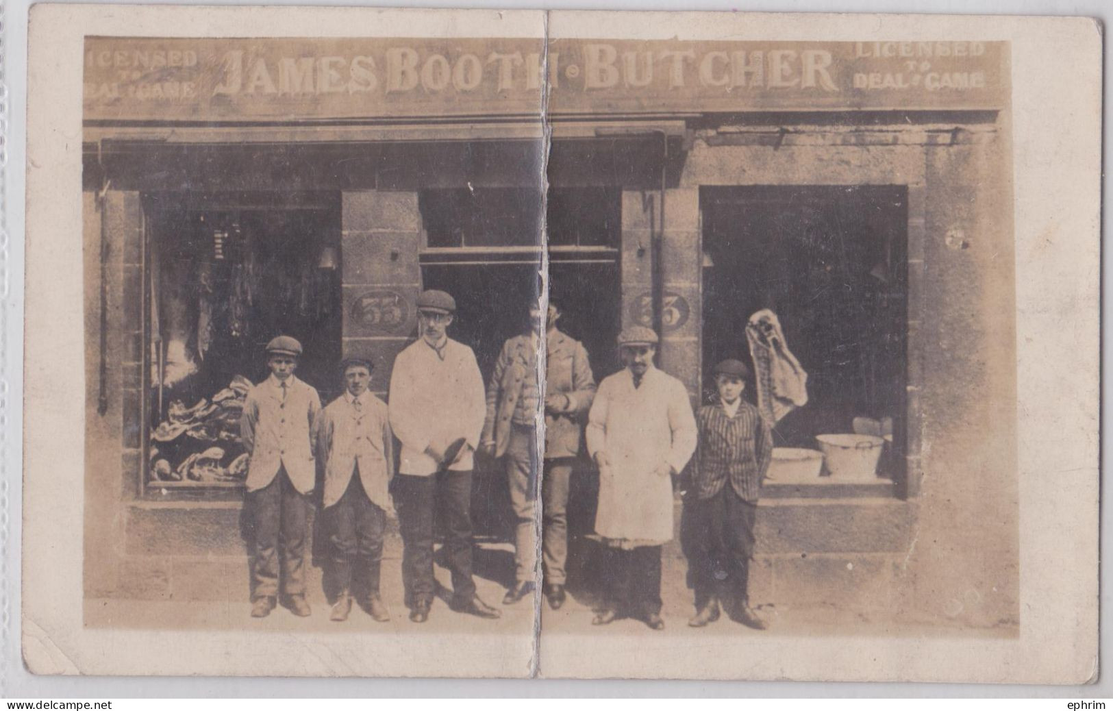 James Booth Butcher Shop Postcard To Locate Devanture Boucherie à Situer - Other & Unclassified