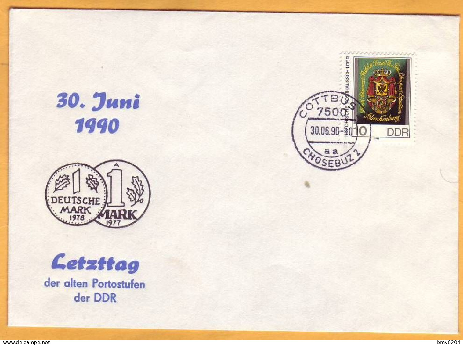 1990  FDC 30 Iuni Letzttag Der Alten Portostufen Der DDR - Other & Unclassified