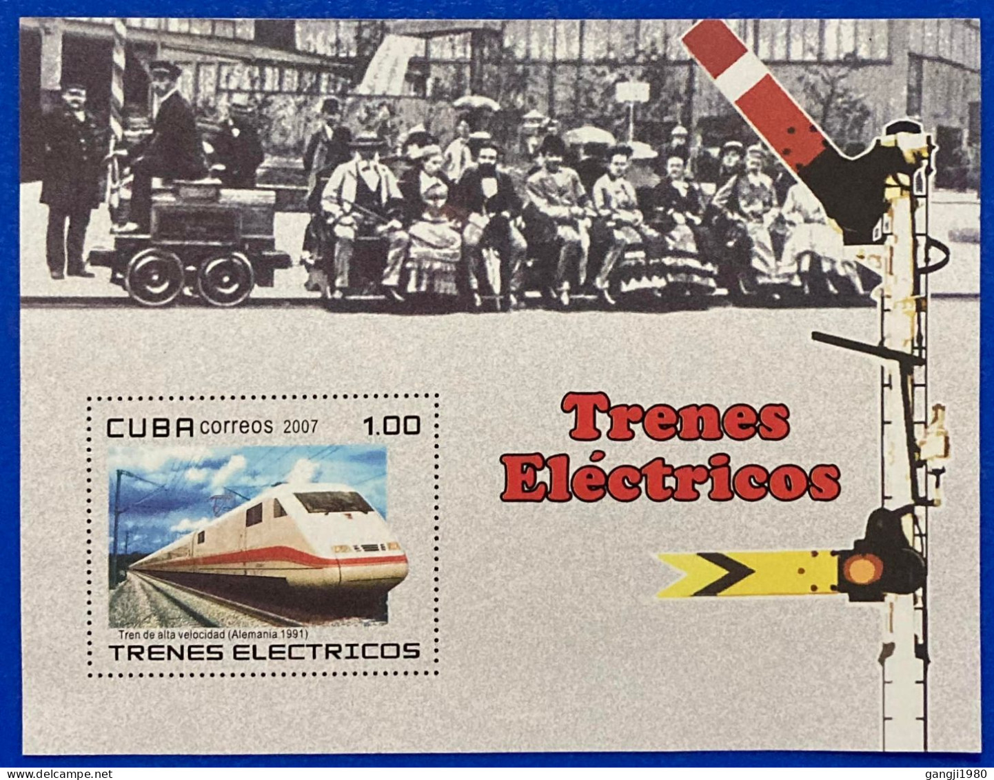 CUBA 2007 MNH TRENES ELECTRICOS, RAILROAD, RAILWAYS, FERROCARIL, GERMANY FAST TRAIN - Ongebruikt