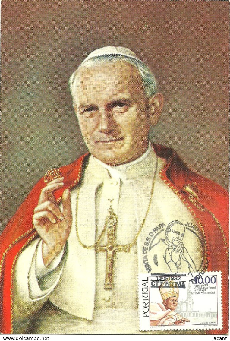 30860 - Carte Maximum - Portugal - Papa Pape Pope João Paulo II - Visita Em 1982 Fatima - Karol Wojtyla  - Cartes-maximum (CM)