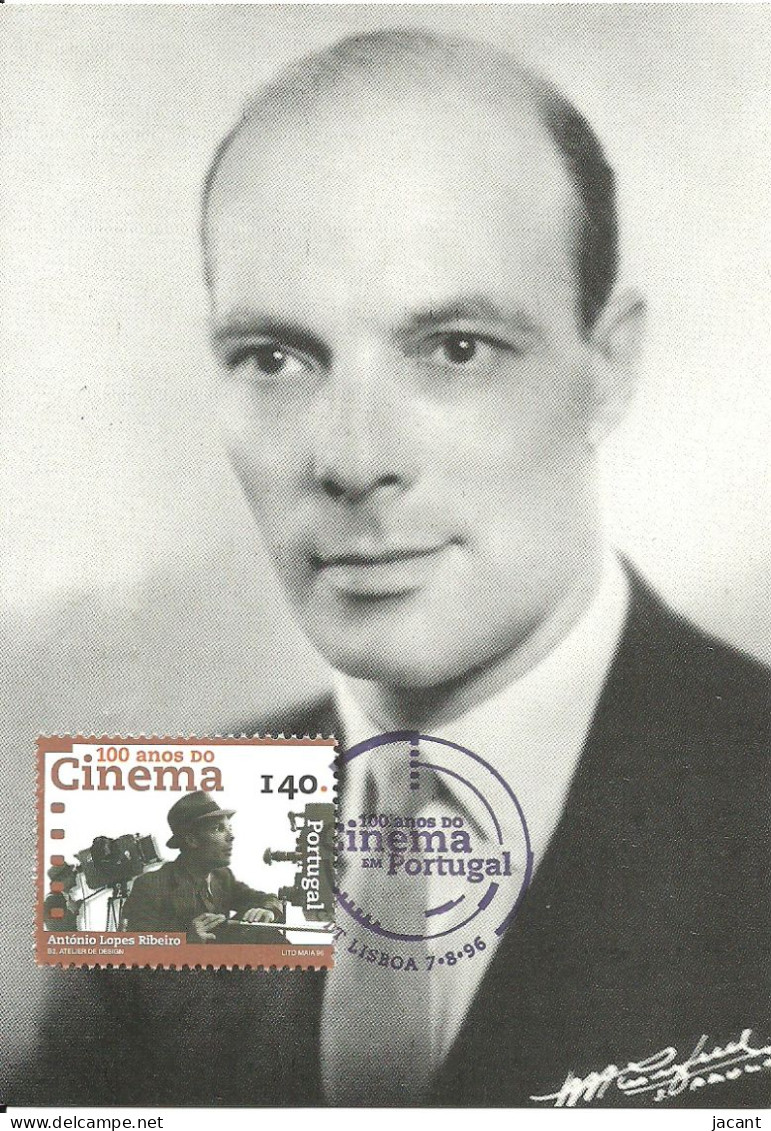 30856 - Carte Maximum - Portugal - 100 Anos Cinema - Antonio Lopes Ribeiro 1908-95 Realizador Rréalisateur Film Director - Cartes-maximum (CM)