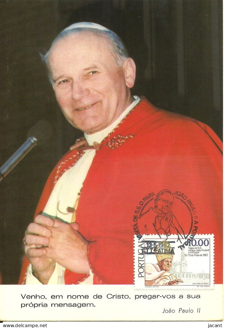 30861 - Carte Maximum - Portugal - Papa Pape Pope João Paulo II - Visita Em 1982 Fatima - Karol Wojtyla  - Cartes-maximum (CM)