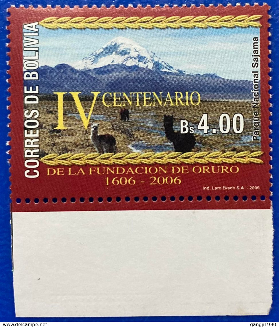 Bolivia 2006  CEFIBOL 1892 Sajama National Park. Mount Sajama ,strato Volcano, Fauna: Llamas, Grasslands. - Bolivie