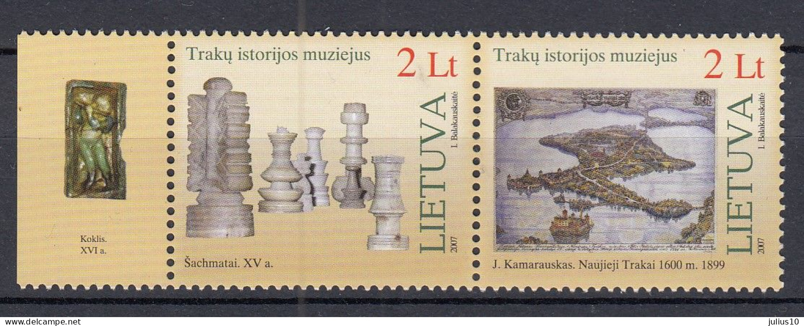 LITHUANIA 2007 Trakai Museum Chess Lake MNH(**) Mi 941-942 #Lt955 - Litauen