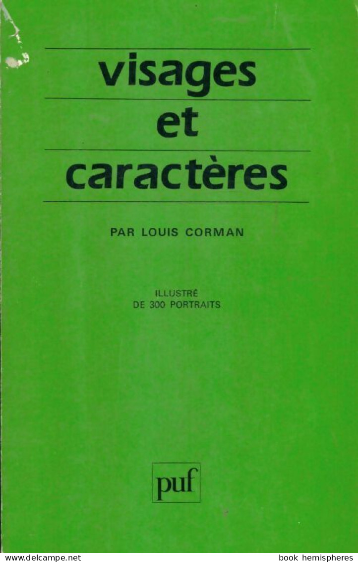 Visages Et Caractères (1985) De Louis Corman - Psychologie & Philosophie