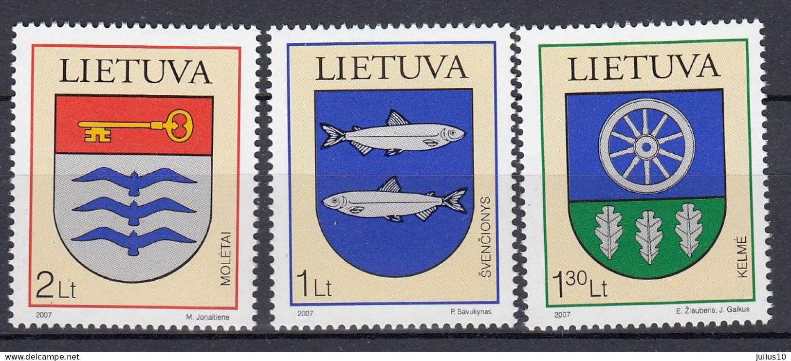 LITHUANIA 2007 Coat Of Arms MNH(**) Mi 930-932 #Lt956 - Lituania