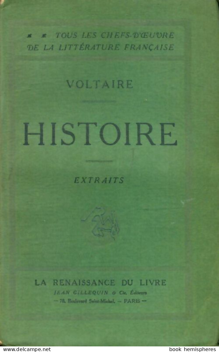 Histoire (extraits) (0) De Voltaire - Autres & Non Classés