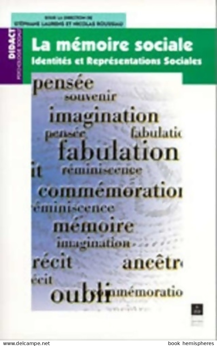 Mémoire SOCIALE REPRESENTATIONS ET Identités (2002) De Pur - Psychologie/Philosophie