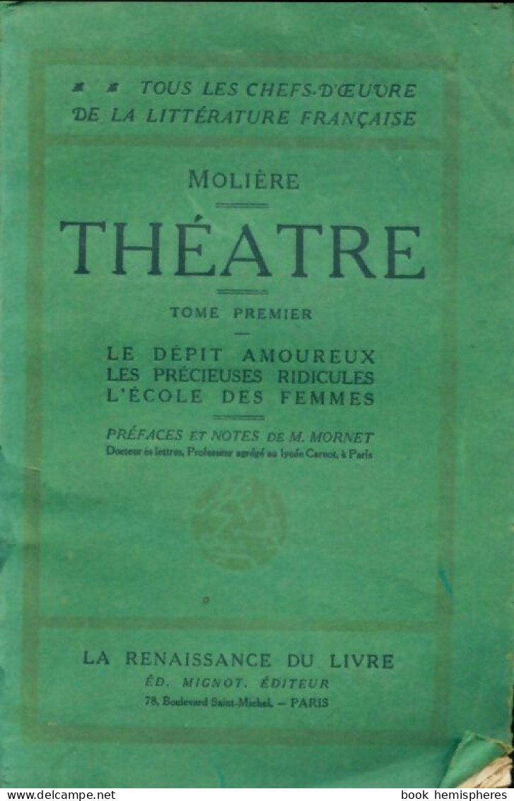 Théâtre Tome I (0) De Molière - Andere & Zonder Classificatie