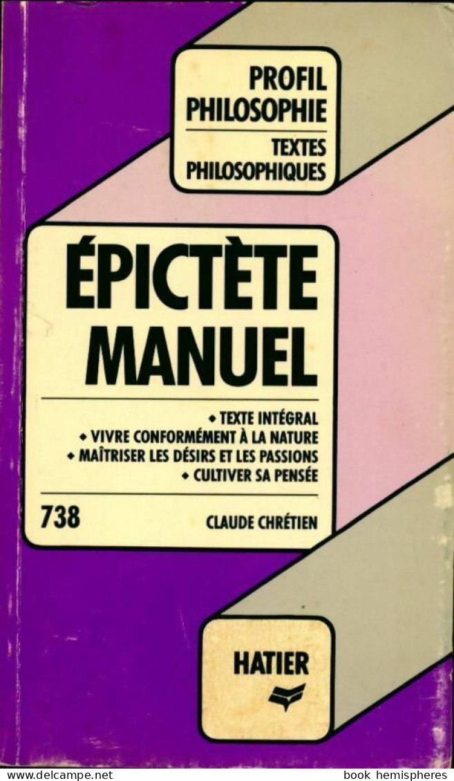 Epictète. Manuel (1989) De P Philo0738 - Psicologia/Filosofia