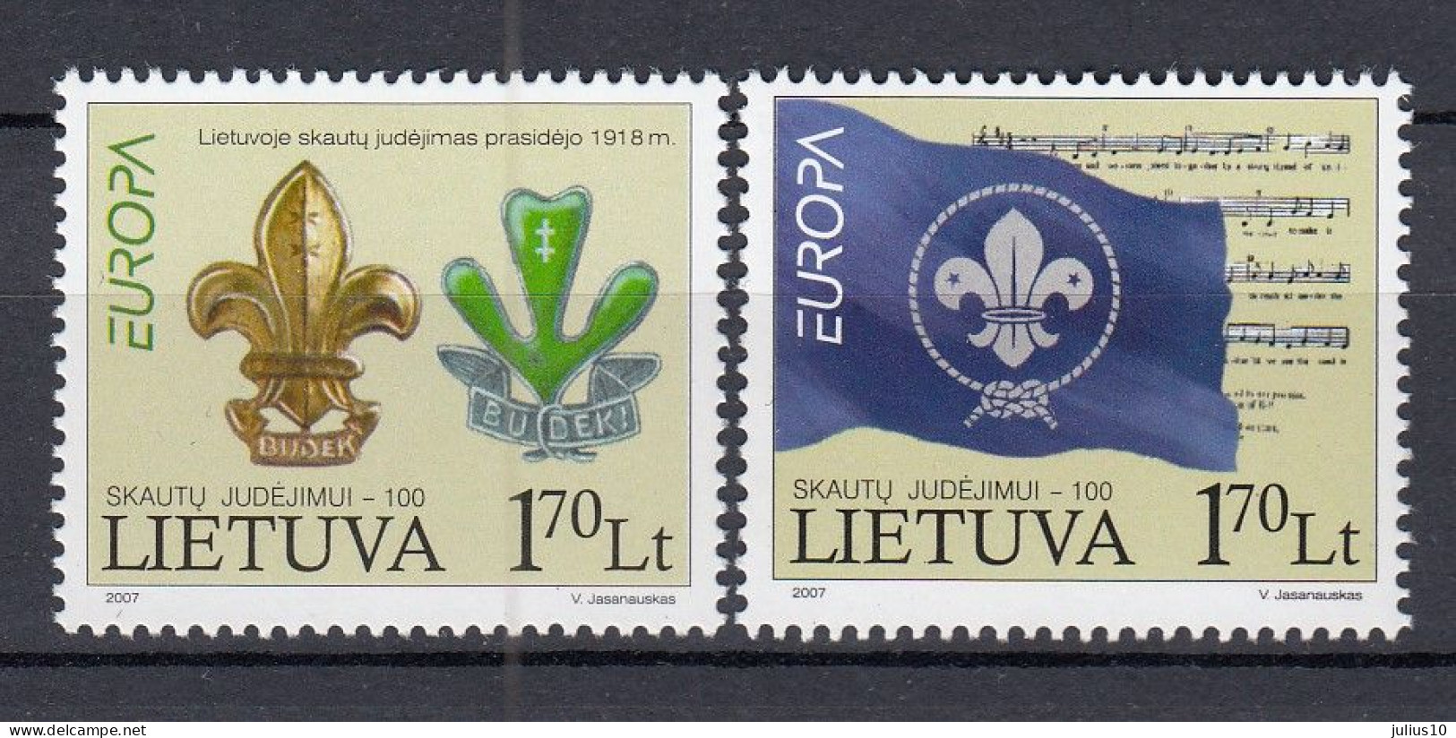 LITHUANIA 2007 Europa Scouting MNH(**) Mi 933-934 #Lt957 - Lituanie