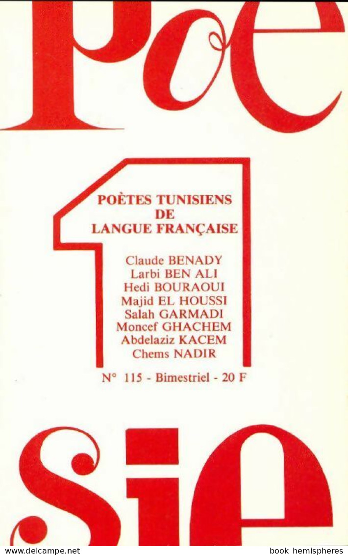 Poètes Tunisiens De Langue Française (1984) De Collectif - Autres & Non Classés