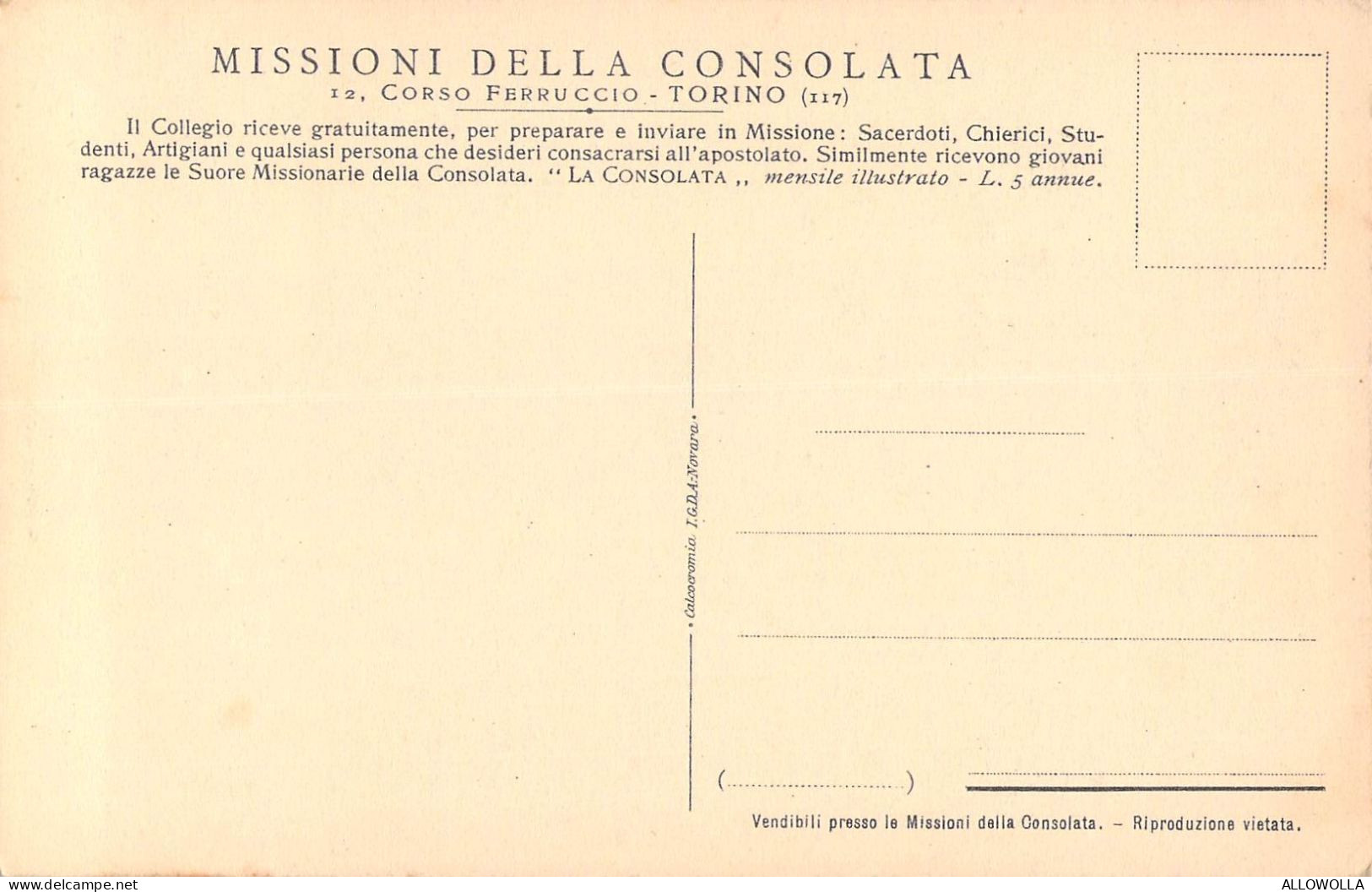 26909 " NELLE MISSIONI DELLA CONSOLATA-RAGAZZA DI RAZZA BANTU "CART.POST. NON SPED. - Zonder Classificatie