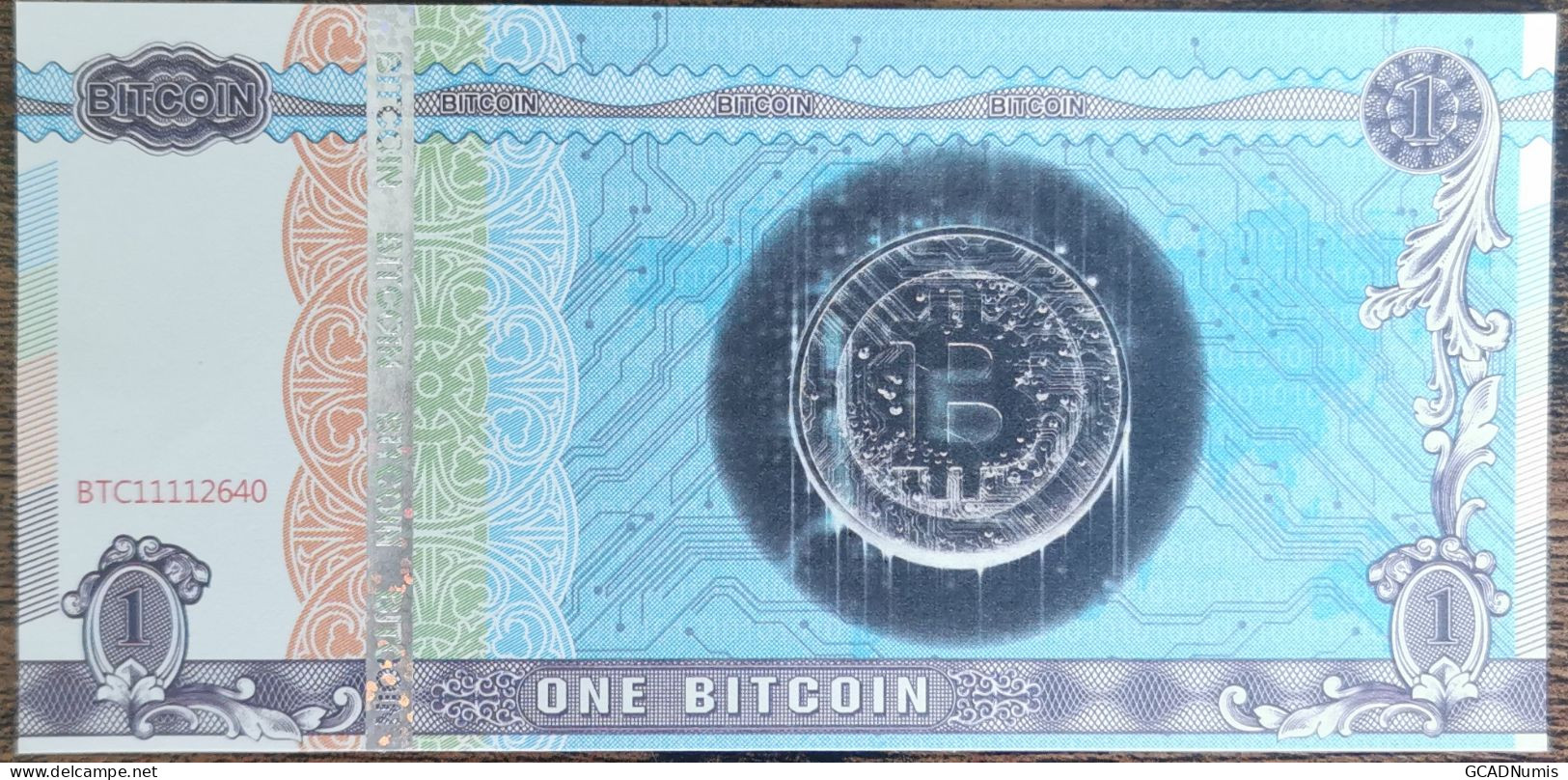 Billet 1 Bitcoin - One BITCOIN - BTC - Commémoratif Cryptomonnaie - Neuf - Fiktive & Specimen