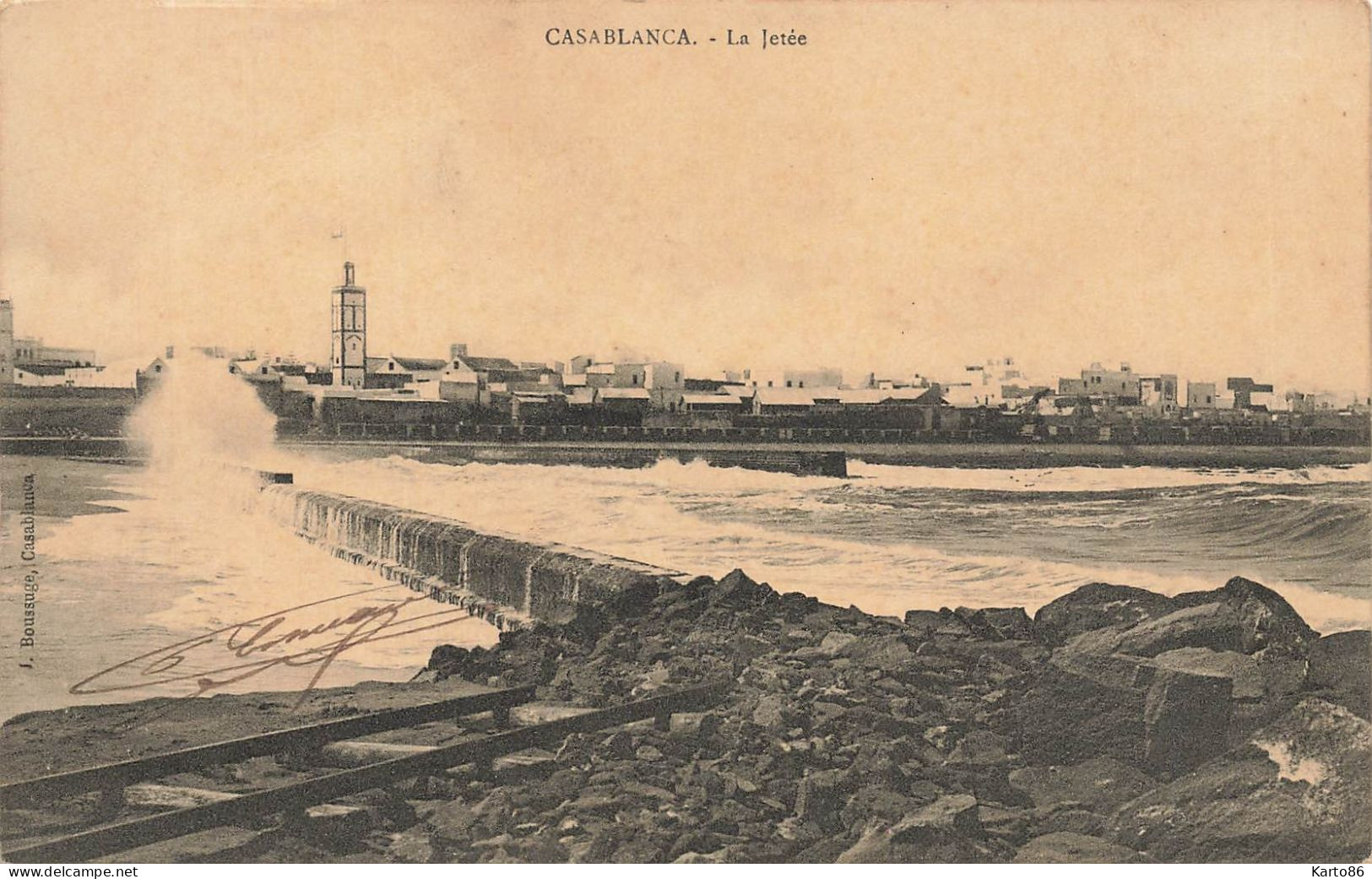 Casablanca * La Jetée * + CACHET Militaire Parc D'artillerie - Casablanca