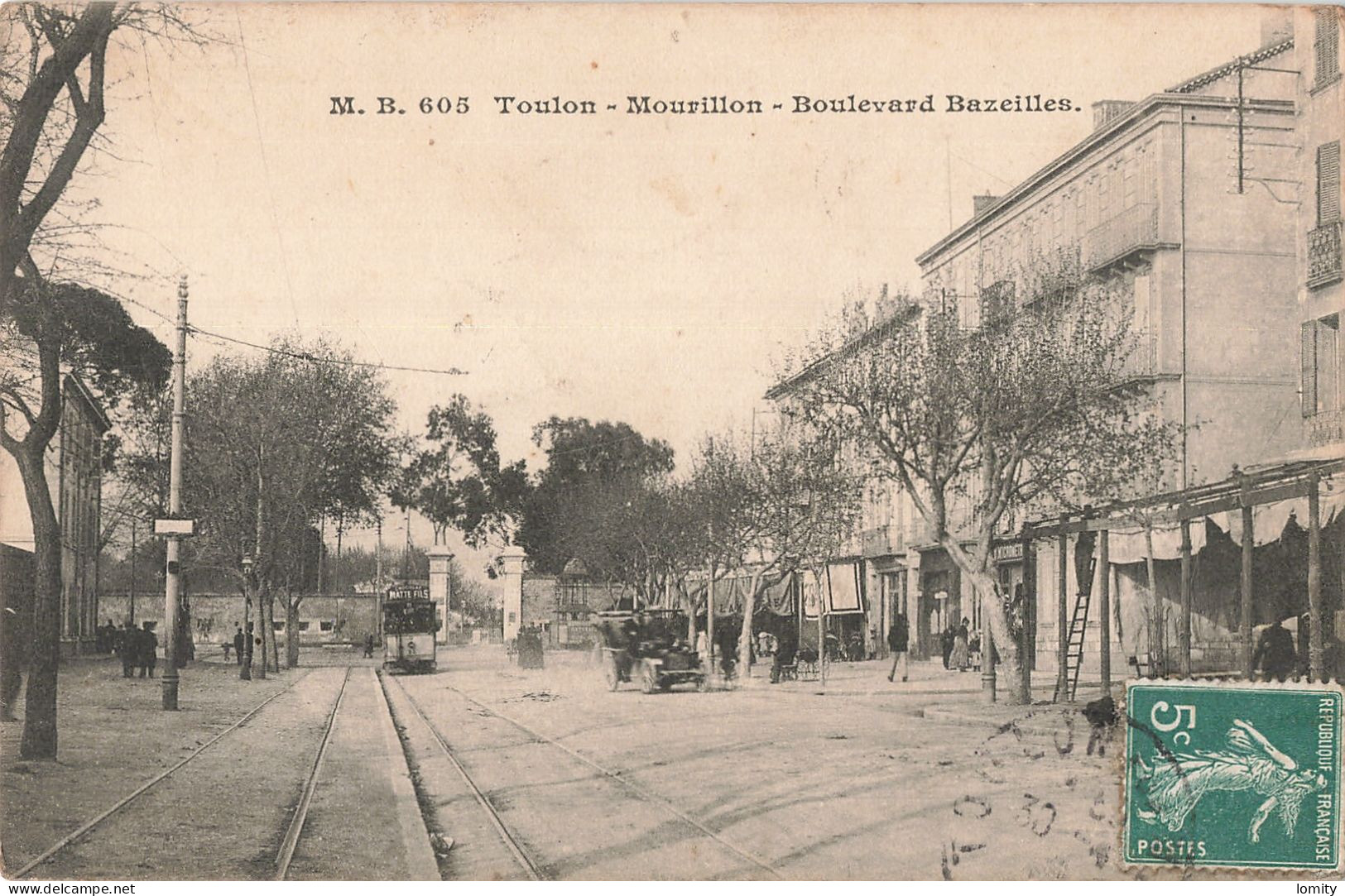 83 Toulon Mourillon Boulevard Bazeilles CPA Animation Tram Tramway - Toulon