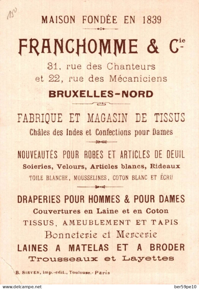 CHROMO MAISON FRANCHOMME & Cie A BRUXELLES FALCINELLE - Other & Unclassified
