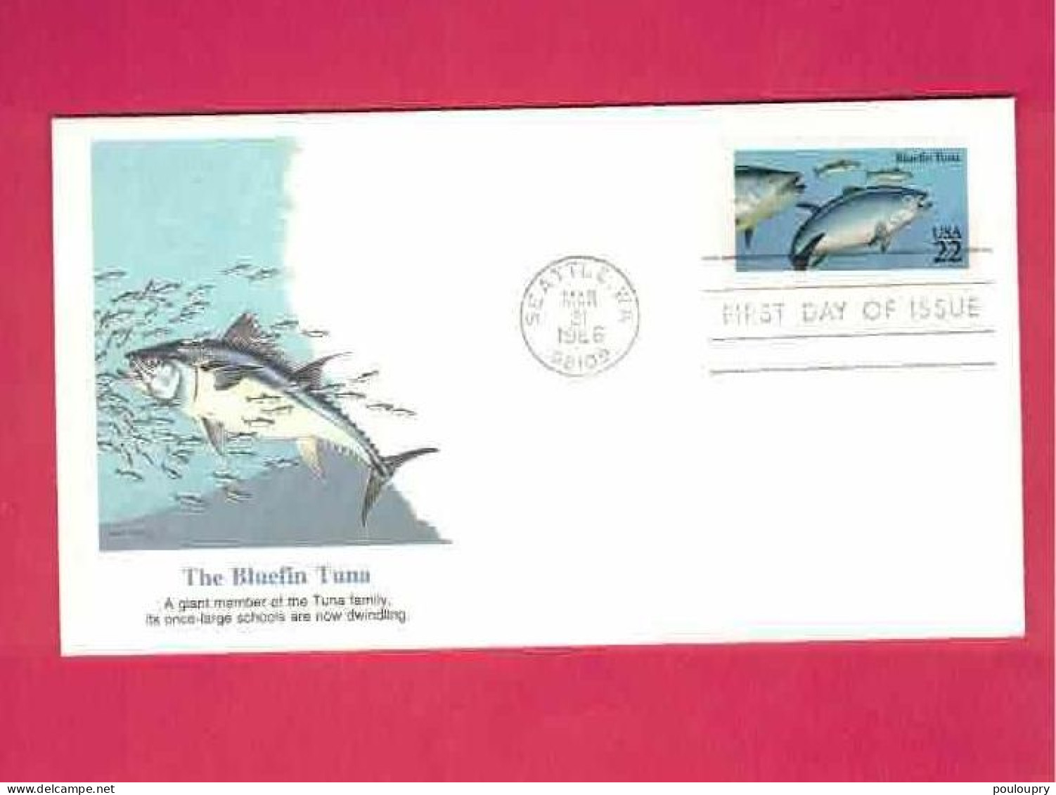 FDC De 1986 Des USA EUAN - YT N° 1625 - Bluefin Tuna - Thunnus Thymnus - Thon Rouge De L' Atlantique - Pesci