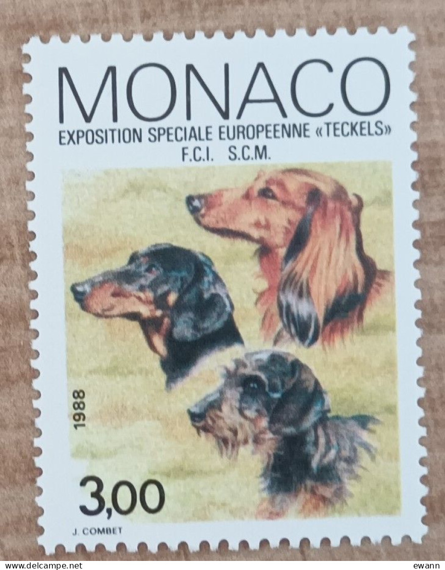 Monaco - YT N°1624 - Exposition Canine Internationale - 1988 - Neuf - Ongebruikt