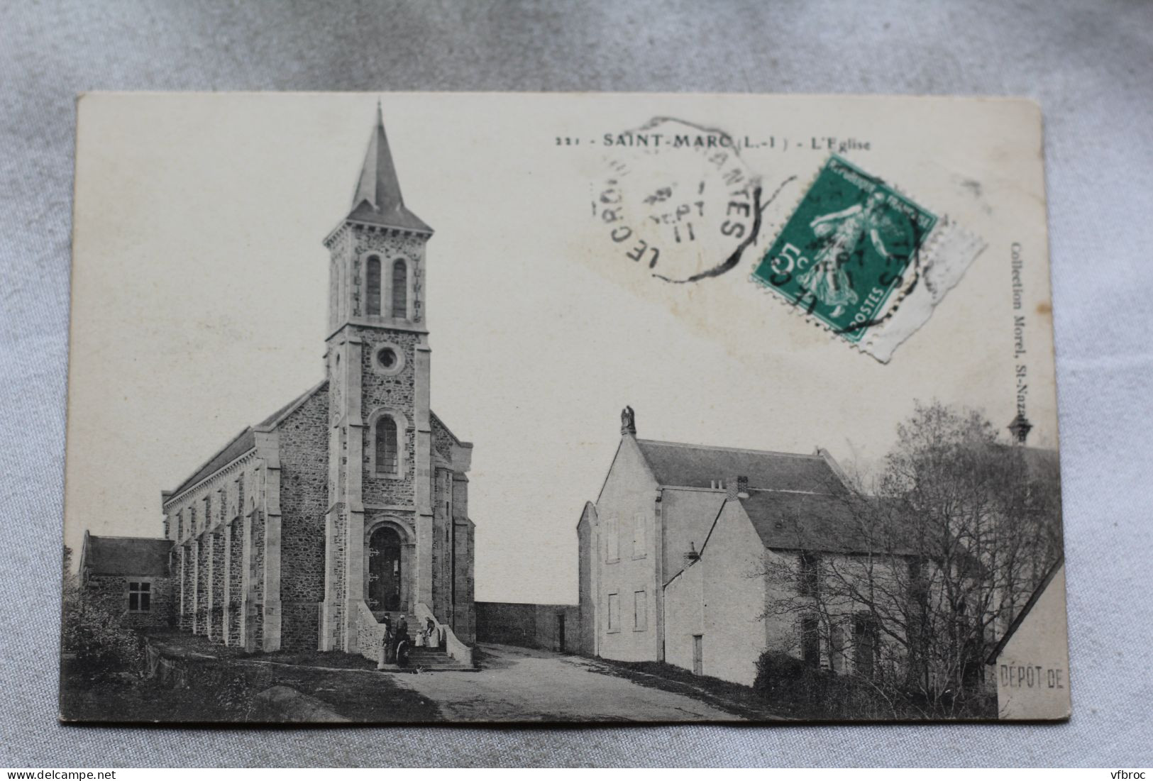 Cpa 1911, Saint Marc, L'église, Loire Atlantique 44 - Altri & Non Classificati