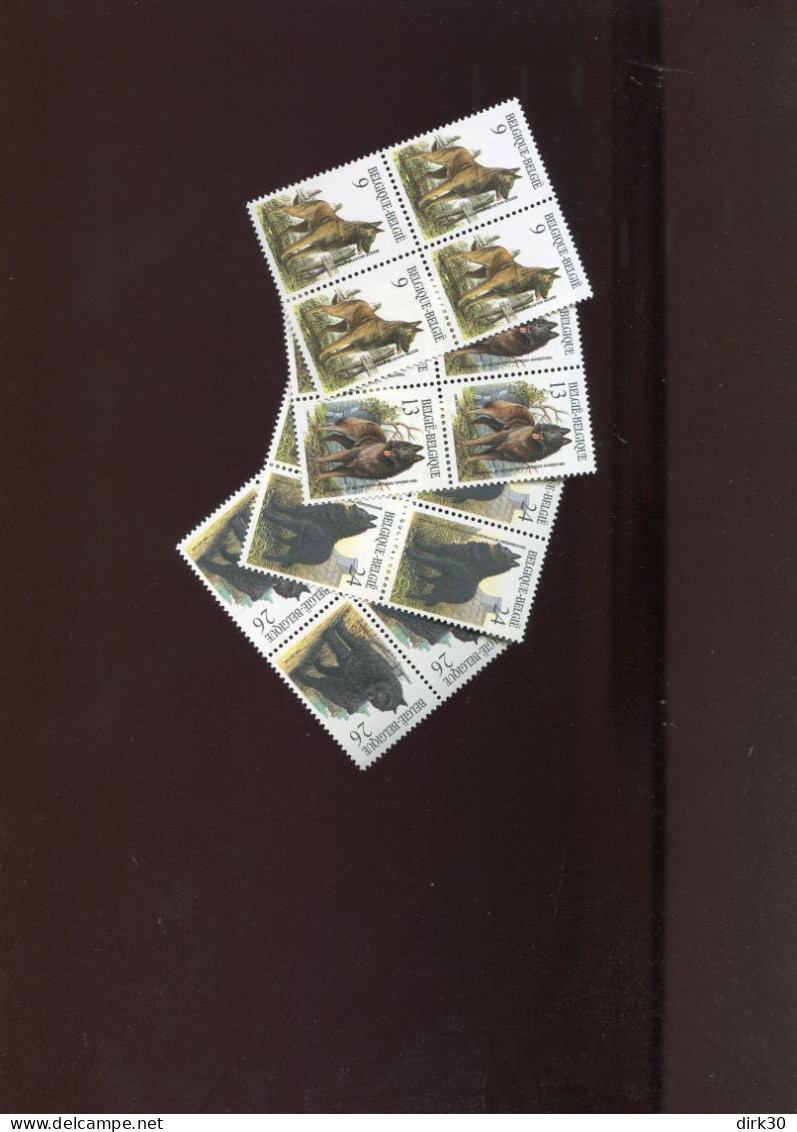 Belgie 1986 2213/16 DOGS Chiens Honden ANDRE BUZIN In Blocks Of 4 MNH - Unused Stamps