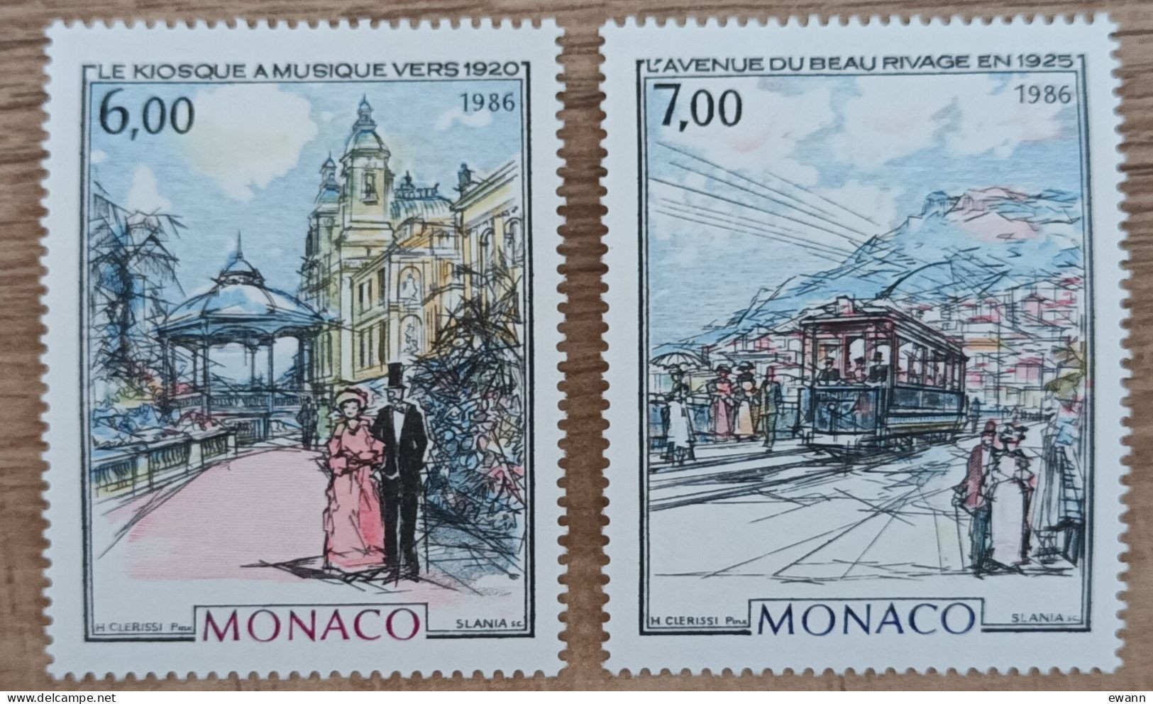 Monaco - YT N°1543, 1544 - Monaco à La Belle Epoque / Kiosque à Musique / Avenue Du Beau Rivage - 1986 - Neuf - Nuevos