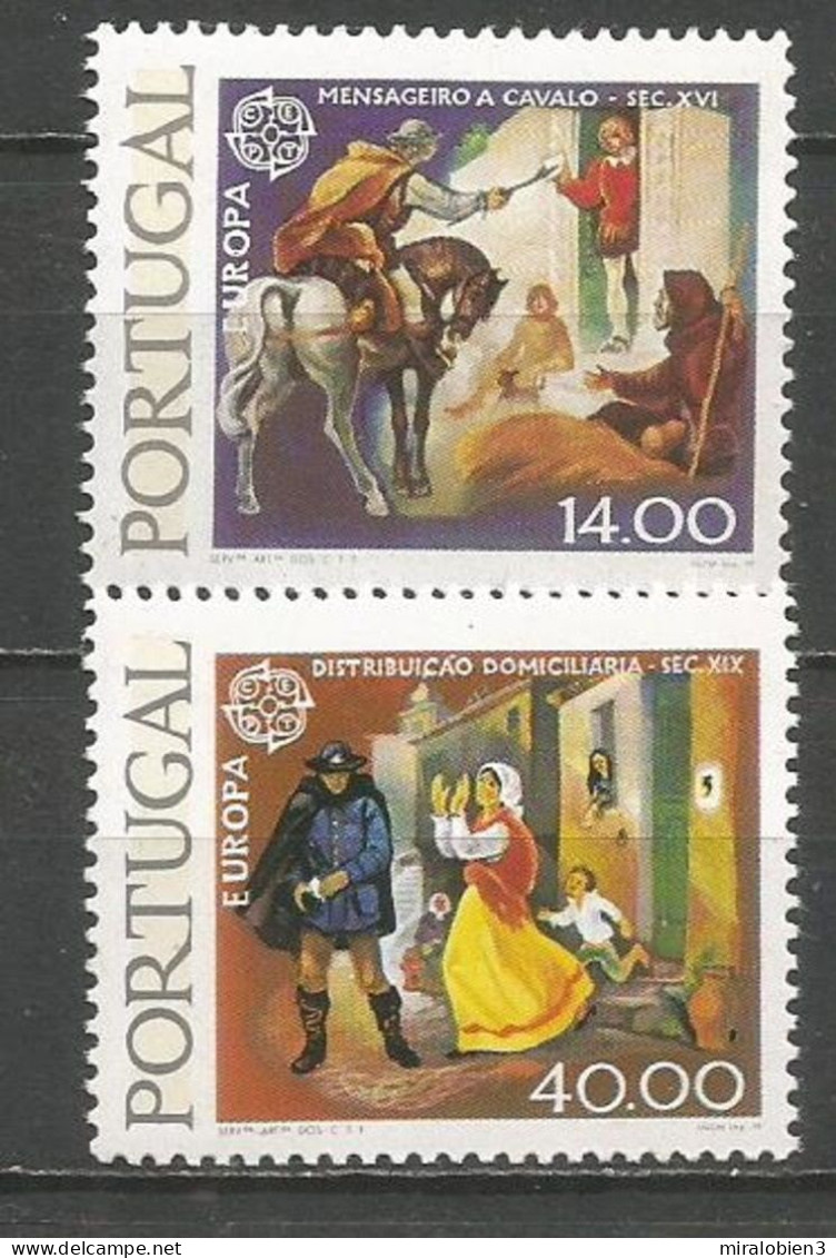 PORTUGAL EUROPA YVERT NUM. 1421/1422 ** SERIE COMPLETA SIN FIJASELLOS BANDA DE FOSFORO - Unused Stamps