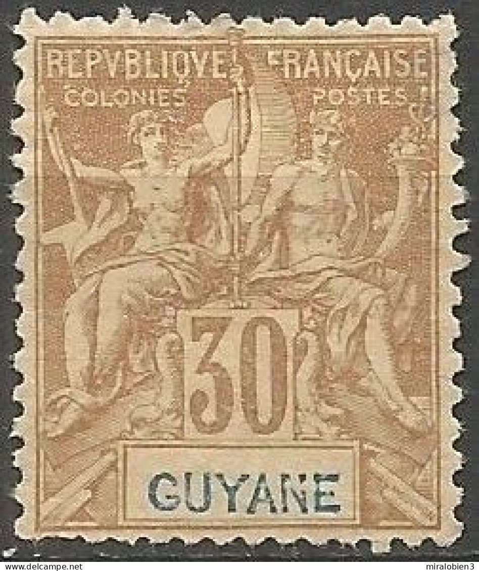 GUAYANA FRANCESA YVERT NUM. 38 NUEVO SIN GOMA TIENE UNA PEQUEÑA TRANSPARENCIA - Unused Stamps