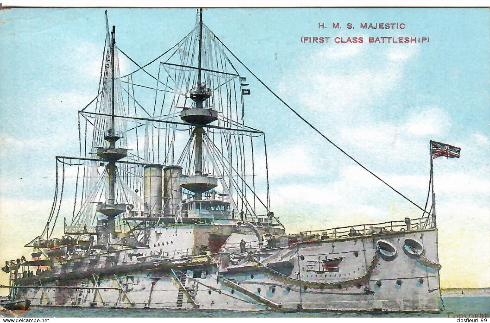 H.M.S. Majestic (First Class Battleship).  Beautiful - Guerra