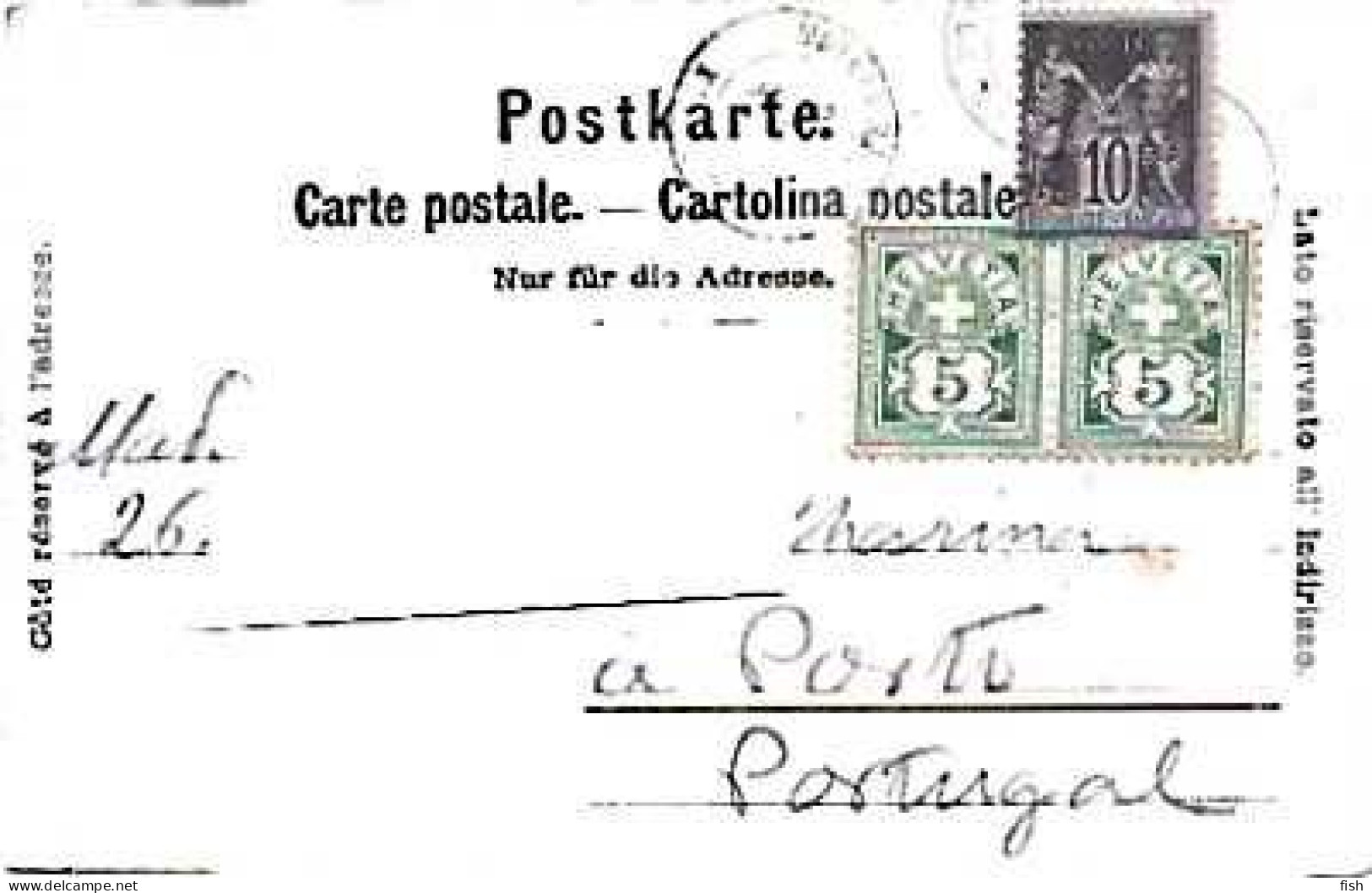 France & Marcofilia, Ascencion Au Mont-Blanc, Chamonix A Porto Portugal 1900 (568) - Cartas & Documentos