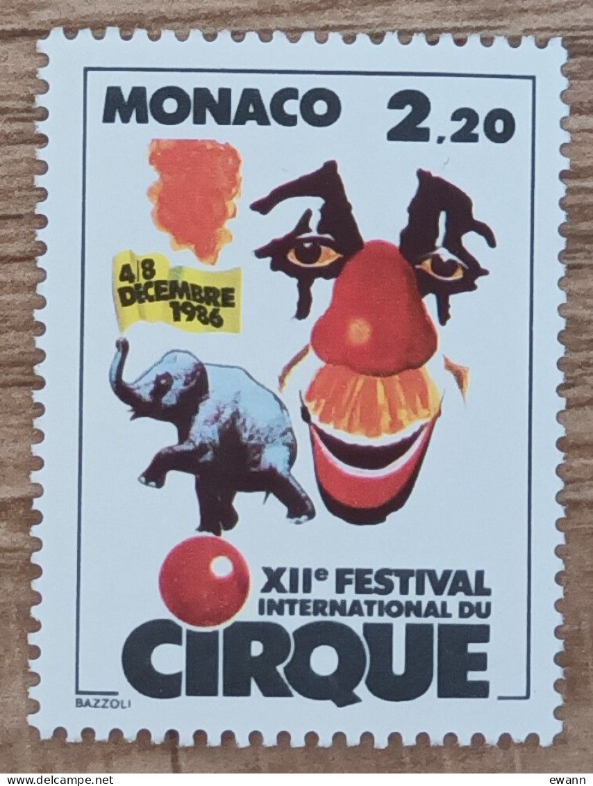 Monaco - YT N°1550 - 12e Festival International Du Cirque De Monte Carlo - 1986 - Neuf - Unused Stamps