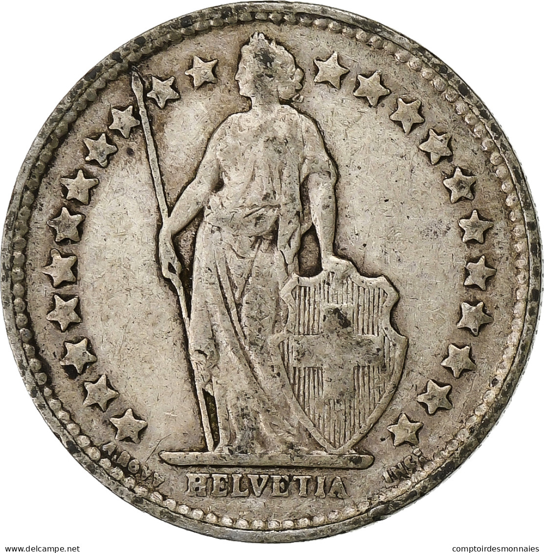 Monnaie, Suisse, 1/2 Franc, 1916, Bern, TTB, Argent, KM:23 - Sonstige & Ohne Zuordnung