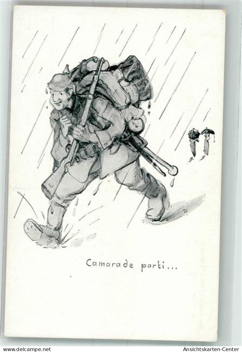 39805908 - Sign. Peres, Karl Vollbepackter Landser In Uniform Eilt Durch Den Regen Irgendwo In Frankreich - War 1914-18