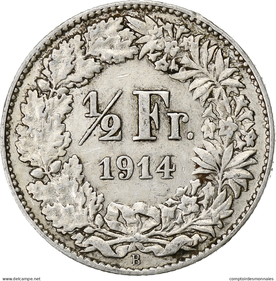 Suisse, 1/2 Franc, 1914, Bern, Argent, TTB+ - Sonstige & Ohne Zuordnung