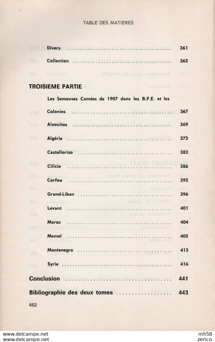 Les Timbres-poste Au Type Semeuse Camée De 1907, Tome 2. Storch & Françon 1981 - Filatelia E Storia Postale