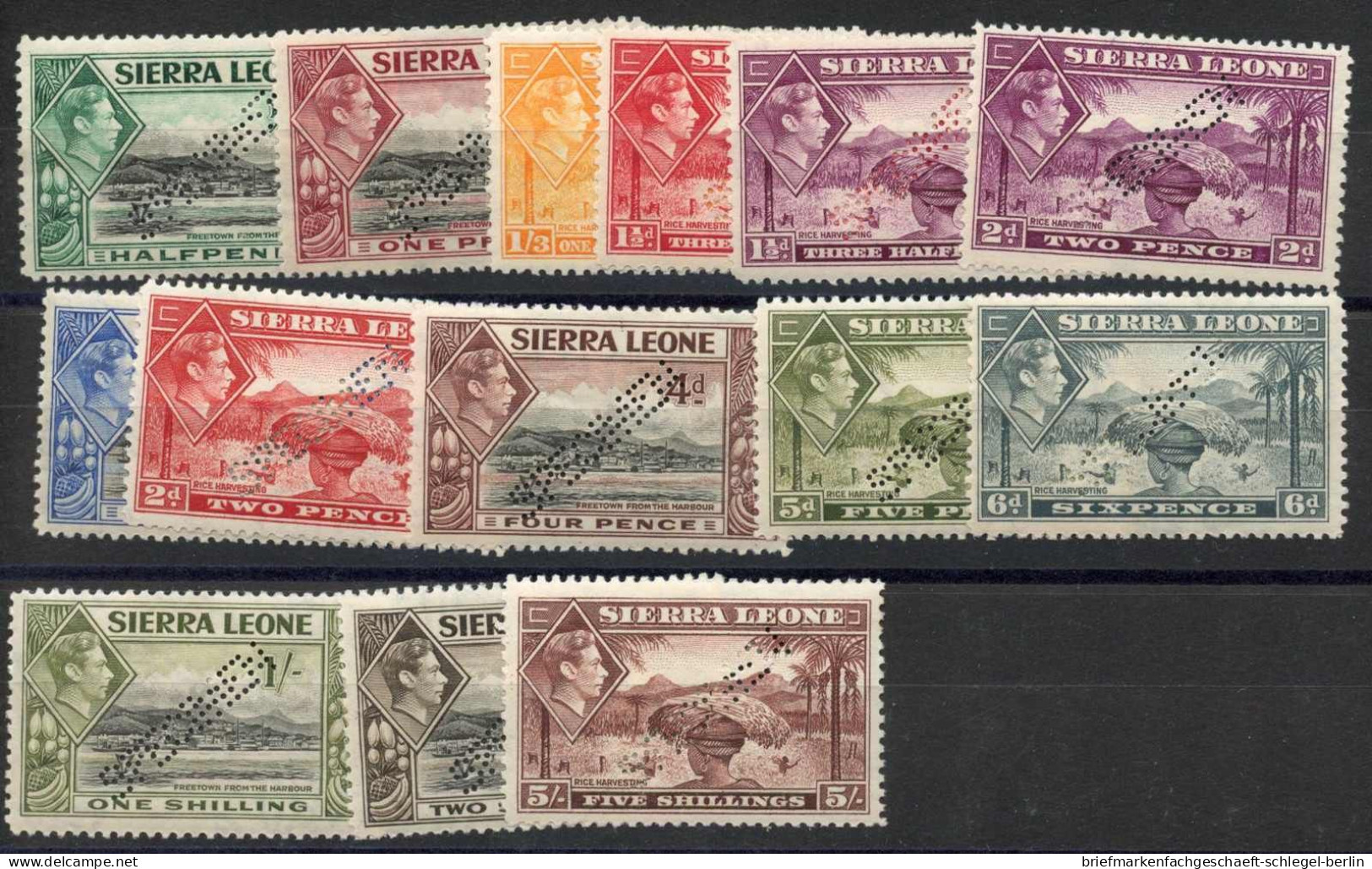 Sierra Leone, 1938, 151-166 Spec., Ungebraucht - Sierra Leona (1961-...)
