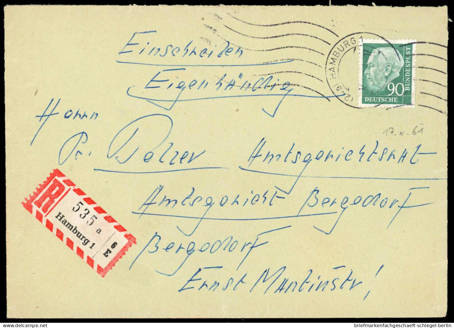 Bundesrepublik Deutschland, 1961, 265 EF, Brief - Autres & Non Classés